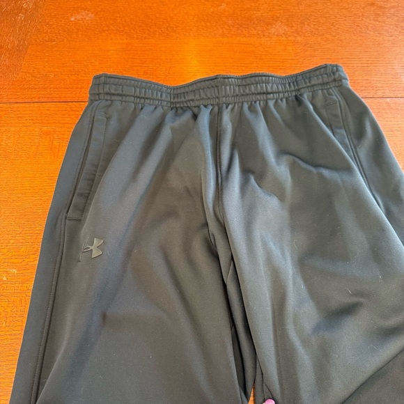 Under Armour loose cold gear Black Lounge Pants size large has pockets - Picture 3 of 7
